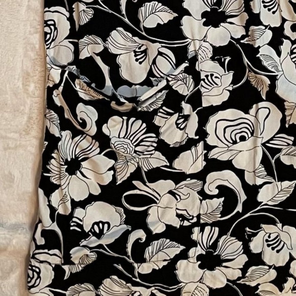 MAEVE Anthropologie Black/White Floral Tunic Top/Dress Size 2 - Picture 7 of 7